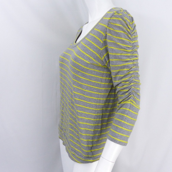Anthropologie  Large Dolan Scrunch Top Yellow Gray - Picture 4 of 8